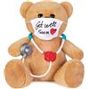 Brubaker Orsetto di Peluche con Mascherina Chirurgica e Stetoscopio - Gute Besserung Tedesco - 35 cm - Orsetto di Peluche con Camice da Medico in Bianco - Marrone Marrone Chiaro