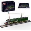 Mould King 12044 Flying Scotsman - Modellino di locomotiva a vapore, set di treni su larga scala da 1766 pezzi, con binari espositivi e carro merci, progetto di montaggio per hobbisti adulti