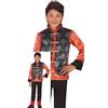 FIESTAS GUIRCA Costume cinese per bambini, costume tradizionale cinese rosso e nero, costumi giapponesi per bambini da 5 a 6 anni