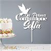 DPE - Cake topper COMUNIONE personalizzabile con nome in legno o in plexiglass. Decorazione per torte.