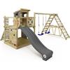 Wickey Gioco da giardino WICKEY Smart Surf con altalena e scivolo, struttura da esterno per bambini con sabbiera, scaletta e accessori da gioco (antracite)