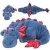Suxdlan Peluche simpatico cartone animato di peluche drago da 43 pollici con ala gigante morbida decorazione per bambini blu