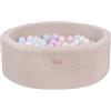 Velinda Bouclé - Vasca per palline per bambini, con 200 palline, idea regalo, colore: cappuccino/bianco, trasparente, rosa (pastello), (giallo ())