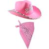 I LOVE FANCY DRESS LTD Set di accessori da cowgirl con cappello da cowboy rosa + bandana rosa, per addio al nubilato o festa, da donna
