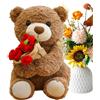 Siuwddee Orsacchiotto Peluche Con Rosa, 30/38CM Orsacchiotto Peluche, Orso Di Peluches Per San Valentine, Adorabile Orso Peluches Per Bambini, Ragazzi, Ragazze, Compleanno, Natale, San Valentine