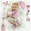 ZIYIUI Bambola Reborn 22''/55 cm Realistico Bebe Reborn Ragazza Morbido Silicone Realistico Vinile Morbido Lifelike Carino Neonato Reborn Baby Dolls Ragazzo Ragazza Giocattoli A3FR