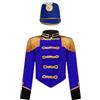 MSemis Costume da Banda Majorette Bambini Ragazzi Uniforme da Soldatino Giocattolo Giacca da Schiaccianoci con Cappello Costumi Domatore Circo Costume Carnevale Halloween Blu reale 7-8 anni