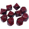 Generic Dadi D10 in Acrilico da 10 Pezzi, Dadi da Gioco, Giocattoli di intrattenimento, Set di Dadi poliedrici per Gioco, Rosso