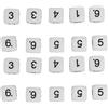 Rhawuy Set di 20 dadi a sei facce da 16 mm |Dadi numerici in plastica con angoli arrotondati per giochi di matematica/giochi da tavolo/insegnamento |Dadi poliedrici robusti con (White)