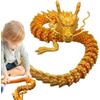 Generico Drago articolato, drago flessibile stampato in - Statuette di drago da collezione dorate | Drago giocattolo articolato in oro posabile per casa, scuola, caffetteria