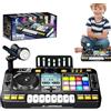 Qidures Mixer DJ Per Bambini - Bambini Frullatore Ricaricabile Con Microfono Karaoke, Giocattolo Con Tastiera Di Pianoforte, Multifunzionale Musica Creazione Giocattoli
