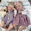 RXDOLL Bambole Reborn Baby in Silicone Full Body 50,8 cm Bambola realistica Gemelli Ragazze che sembrano Vita Reale Neonato Corpo Completo Silicone Reborn Bambole Gemelli con Accessori