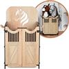 Hoofly Hobby Horse Stalla - Accessorio Funzionale con Porte, Spazio Contenitivo e Ganci/Stalla in Legno per 2 Cavalli a Bastone/Supporto Stabile per Hobby Horse