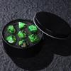 YlobdolY Set di dadi DND con scatola, set di 7 dadi poliedrici in marmo per Dungeon and Dragons D&D RPG giochi di ruolo D20 D12 D10 D% D8 D6 D4 verde
