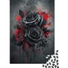 KNZVCXUEH Rosa Nera Jigsaw Amore Morto Puzzle in Legno 1000Pcs Collection Divertimento Per Adulti Rilassamento E Intelligence Impossible Puzzle 1000pcs (75x50cm)