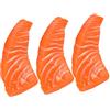 SOPOTUTU Fette di Salmone Finte Realistiche 3 Pezzi in PVC per Ragazzo Ragazza | Aspetto Realistico, Superficie Brillante e Texture Credibile, per Vetrine, Tavoli, Aula e Scuola