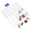 VANZACK Kit Educativi di Scienza per Ragazzi Collezione di Pietre con Campioni Minerali, Identificazione Accurata, Scatola Portaoggetti, per Aula e Studio a Casa