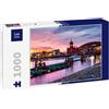 Lais Puzzle Lungomare Notturno di Cardiff, Regno Unito. Tramonto colorato con Il Wales Millennium Centre 1000 Pezzi