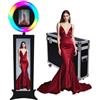 PAAFNN Photo Booth portatile compatibile con iPad, con luce ad anello RGB e controllo app per live streaming/trucco/video YouTube/TikTok e qualsiasi evento (Nero E (LCD), Photo Booth Machine)