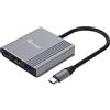 Equip 133488 Adattatore 3 in 1 USB-C a HDMI/USB-A/USB PD 4K/60 Hz, PD 100 W