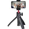 DIYEAH Treppiede Selfie Stick Multifunzione Nero in Lega di Alluminio e Pc, Supporto Stabile Attacco 1/4 per Fotocamera e Telecamera