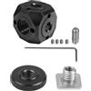 CS PRIORITY Universale Treppiede Vite 1/4 3/8 Foro Adattatore Magic Cubic Mount per Studio Treppiede Luce Stand Staffa Collegare Stick Fotografia (Cube A w Cold Shoe)