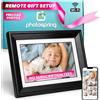 PhotoSpring 10 in 16 GB WiFi Digital Picture Frame, Touch screen, Invio Photos/Video by Email, App, Web, White/Removable Black Frame