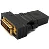 System-S Adattatore DVI D 24 + 1 Maschio a HDMI 1.4 Standard Femmina Dorata Variabile Angolo 2K 30Hz Full HD 144Hz