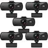 QZCX Webcam PC, Webcam 2K Full HD 1080P Web Camera Messa a fuoco automatica con microfono USB Web Cam for PC Computer portatile Webcamera desktop,per streaming live, videochiamate, conferenze(5PCS)