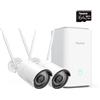 Reolink Home Hub con scheda microSD da 64 GB + 2X RLC-510WA, Telecamera Wi-Fi Esterno con WiFi 2,4/5 GHz, IP Camera con Rilevamento di Persone/Veicoli/Pet, Visione Notturna a Infrarossi