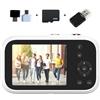 VIRELLO Fotocamera digitale 4K, videocamera da 48 MP con zoom 16X, schermo IPS da 2,8 pollici, videocamera portatile con flash integrato, batteria da 800 mAh, ricarica di tipo C per adolescenti e
