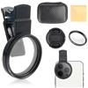 Wvu & Wvo Filtro universale da 52 mm, per fotocamera del cellulare, polarizzatore a clip con clip filettata per iPhone, Samsung, smartphone Android