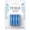 TESLA Blue Zink-Kohle-Batterie AAA (R03, Micro matita, Blister) 4 pezzi