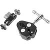 FEICHAO Doppia testa a sfera Magic Arm 1/4 vite/carico filettato 1,5 kg adattatore di connessione per gabbia fotocamera SLR (tipo A+morsetto granchio A)