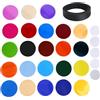Horett Set Filtro Gel 24 Colori per Flash Circolare per Fotografia Luce LED Accessorio Flash (Nera)