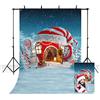 MEHOFOND 1,5 x 2,1 m cappello di Natale rosso inverno fondali stringa luce albero di Natale neve notte fotografia sfondo Candy Lollipop camino festa di compleanno festa festa decorazione puntelli