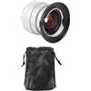 Akozon Obiettivo Fisso a Fuoco Manuale con Grande Apertura F2.0 da 12 Mm per Fotocamere con Attacco M4/3 (SILVER)