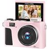 Topiky Fotocamera Digitale 8K, Fotocamere da 88 MP per la Fotografia con Schermo Ribaltabile a 180° da 3 Pollici, Videocamera per Vlogging con Messa a Fuoco Automatica Zoom 18X con (PINK)