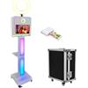 WideMeet Macchina fotografica DSLR con touchscreen da 15,6, cabina fotografica per selfie con stampa istantanea, include luce ad anello RGB e custodia per feste di nozze, eventi (bianco, cabina