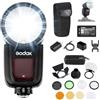 Godox V1 U - Flash a testa rotonda per fotocamera Olympus con kit di accessori AK-R1 per ritratti, eventi, viaggi, fotografia di matrimonio (V1U-O versione US)
