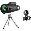 Generic Binocolo ad alta potenza, telescopio monoculare 10x50, monoculare compatto con obiettivo prisma BAK4 elevato con adattatore smartphone e treppiede birdwatching