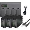 CQJFCYBRA NP-F980 NP-F970 NPF960 NPF970 Batteria Con Caricabatterie Rapido LCD, Compatibile Con Sony, For PLM-100 CCD-TRV35 MVC-FD91 MC1500C NP-F550(3pcs with Charger)
