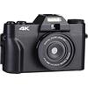 JOJIDE Vlog Camera, Fotocamera digitale for fotografia videocamera 4K schermo LCD flip fotocamera fotografica Zoom 16X obiettivo grandangolare Selfie Webcam(No TF Card,NO LENS)