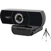 VXDEFP Webcam PC Webcam HD 1080P 60fps USB Web Camera con microfono for conferenza PC con treppiede for conferenza, streaming live, registrazione