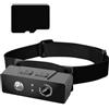 YROHGKPN Videoregistratore per lampada frontale 1080p con sensori CMOS action camera LED per ciclismo all'aperto e notturna