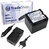Trade-Shop OFFERTA im Set: fotocamera ad alte prestazioni LiIon batteria + Batteria Caricabatteria da auto con adattatore per auto per Panasonic NVGS90 NVMS950 gs90bS NV GS80 NV gs90eg gs80b NVGS80EGS