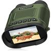 NGBFF Visore Notturno, Occhiali for la visione notturna a infrarossi binoculari digitali caldi Risoluzione video 2.5KD Telescopio con zoom 8X for campo di caccia sostenere una scheda da 32 GB,per birdwatch