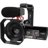 Focket Videocamera 5K, Videocamera HD 56MP 18X Zoom Touchscreen da 3 Pollici Videocamera per WiFi con Visione Notturna, Paraluce per Microfono, Staffa Portatile per Telecomando