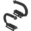 Yunseity Stabilizzatore Portatile con Triplo Supporto per Slitta Calda, Impugnatura per Stabilizzazione Video, Attrezzatura Video Portatile per Videocamera DSLR Action Camera