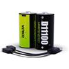 VERICO LoopEnergy - Confezione da 2 pezzi, misura D, mono, CR20, 11100 mWh / 7400 mAh, ricarica rapida tramite connettore USB-C in circa 2 ore, batteria agli ioni di litio, con 1 cavo di ricarica da